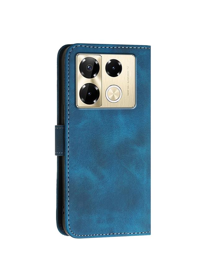 Zaboon Case For Infinix Note 40 Pro 4G / 5G Grid Butterfly Embossed Pattern Leather Phone Case with Lanyard - Image 3