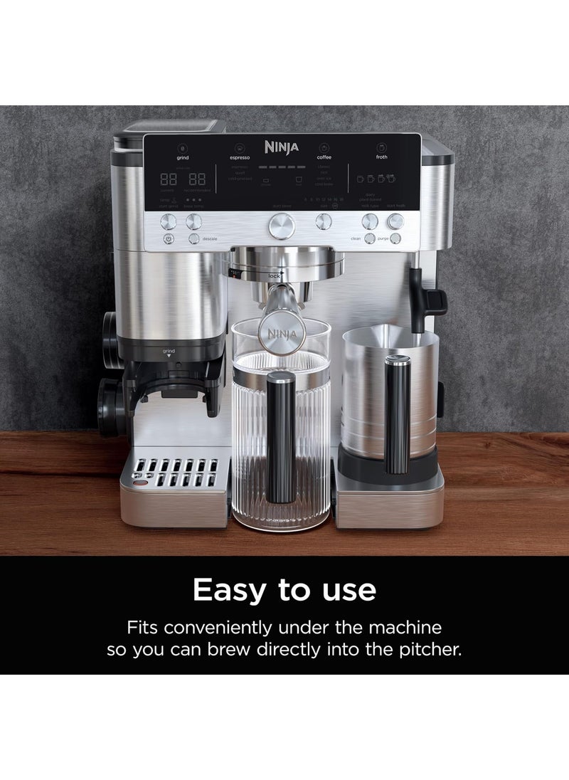Ninja Ninja Luxe Caf 28 oz Shareable Pitcher for Espresso and Coffee Glass Carafe Hot or Iced Espresso Machine Accessories XSKSHRBLEPTCHR  - Image 3