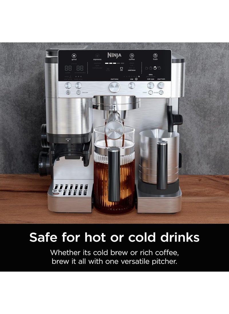 Ninja Ninja Luxe Caf 28 oz Shareable Pitcher for Espresso and Coffee Glass Carafe Hot or Iced Espresso Machine Accessories XSKSHRBLEPTCHR  - Image 4