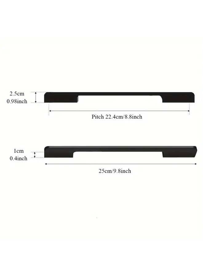 6 Pieces Modern Cabinet Handles 5 Inch Pitch Sleek Black for Wardrobe Kitchen - Image 3