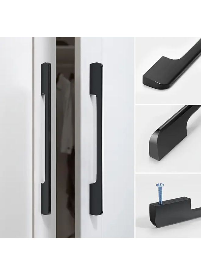 6 Pieces Modern Cabinet Handles 5 Inch Pitch Sleek Black for Wardrobe Kitchen - Image 2