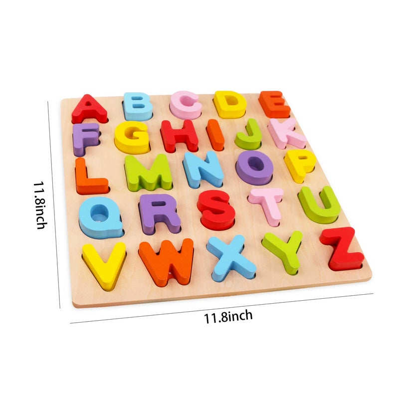 WoodCity Alphabet Puzzle, WOOD CITY ABC Letter Puzzles for Toddlers1 2 3 Years Old, Educational Learning Toys for Toddlers, Alphabet Toys with Puzzle Board & Letter Blocks, Best Surprise for Girls and Boys - Image 5