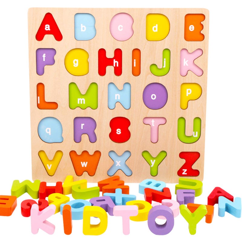 WoodCity Alphabet Puzzle, WOOD CITY ABC Letter Puzzles for Toddlers1 2 3 Years Old, Educational Learning Toys for Toddlers, Alphabet Toys with Puzzle Board & Letter Blocks, Best Surprise for Girls and Boys - Image 4