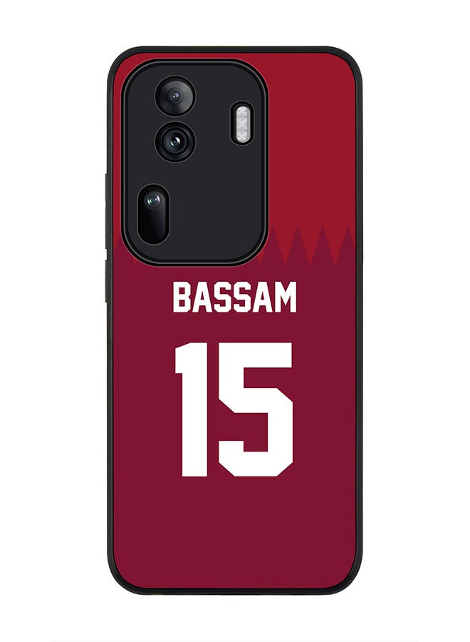 Stylizedd Rugged Black Edge Case for Oppo Reno11 Pro, Slim fit Case Thin Cover -  Football Team - Qatar, Player Name - Bassam - Image 1