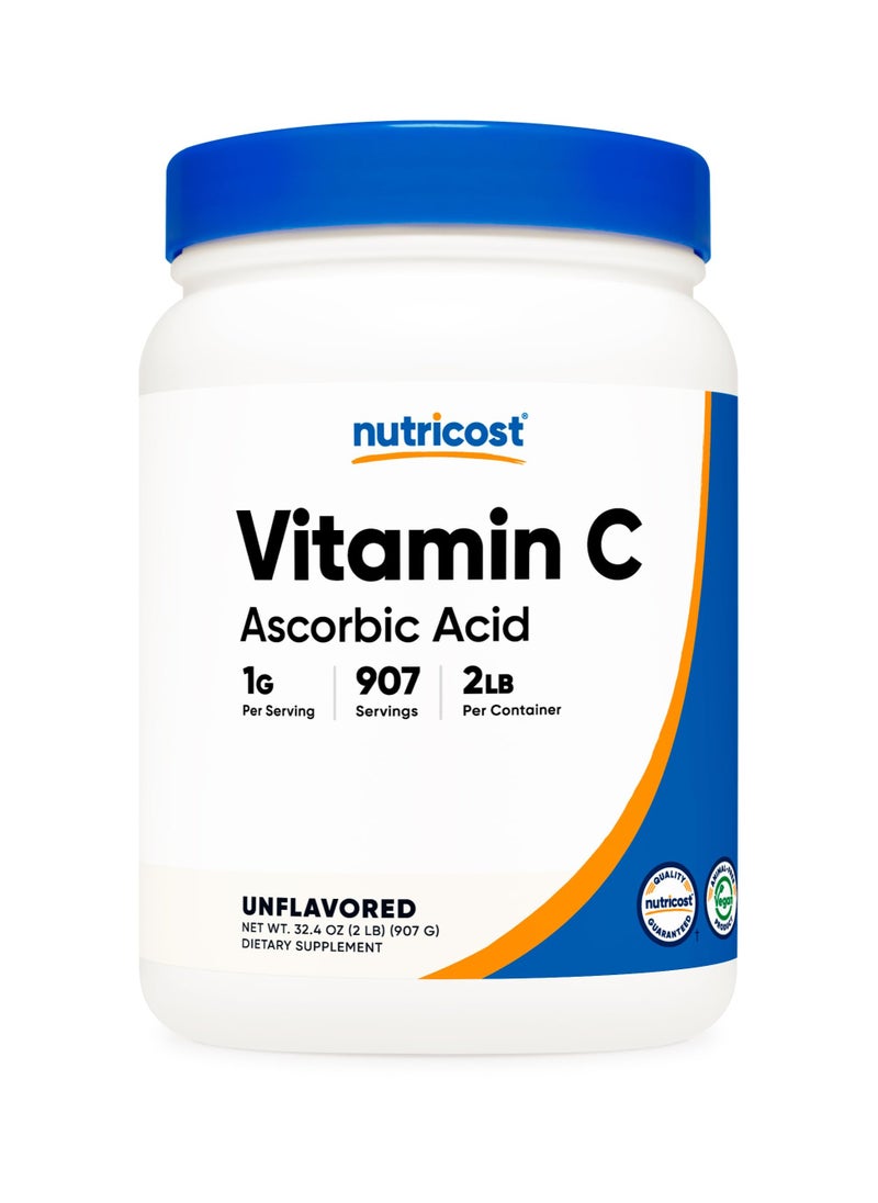 Nutricost - Vitamin C - Ascorbic Acid, 1G Per Serving  | 907 SERVINGS | 2 LB Per Serving - Unflavored Net Wt. 32.4 Oz (2LB) 907 G Dietary Supplement - Image 1