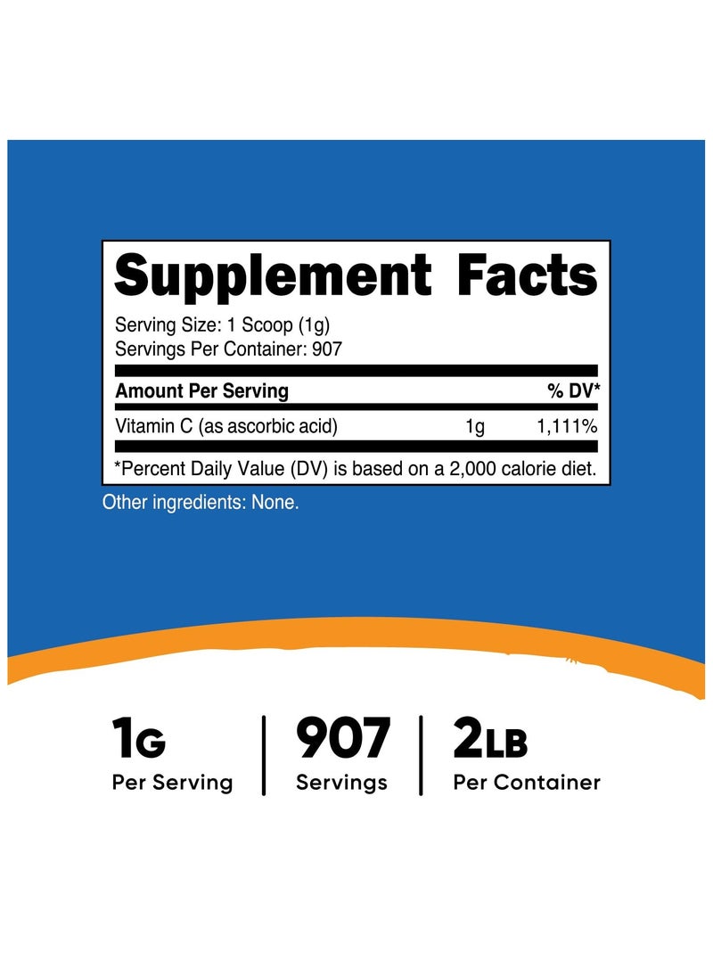 Nutricost - Vitamin C - Ascorbic Acid, 1G Per Serving  | 907 SERVINGS | 2 LB Per Serving - Unflavored Net Wt. 32.4 Oz (2LB) 907 G Dietary Supplement - Image 1