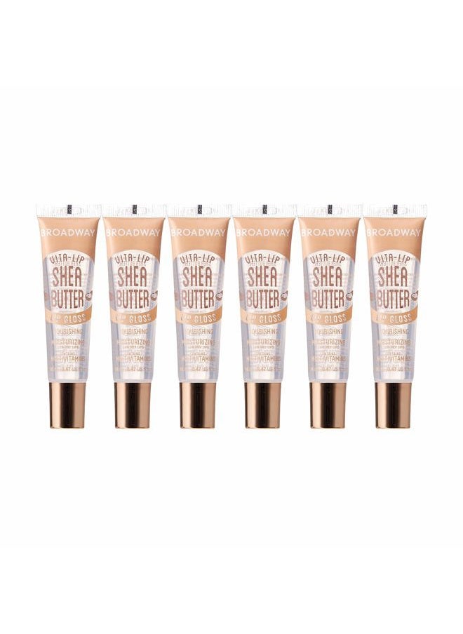 Broadway Broadway Vita-Lip Clear Lip Gloss (Shea Butter 6 Pack), Ultra-Hydrating & Soothing Formula with Multi-Vitamin Oils, High-Shine Non-Sticky Finish, Nourishing Lip Balm for Healthy Lips  - Image 1