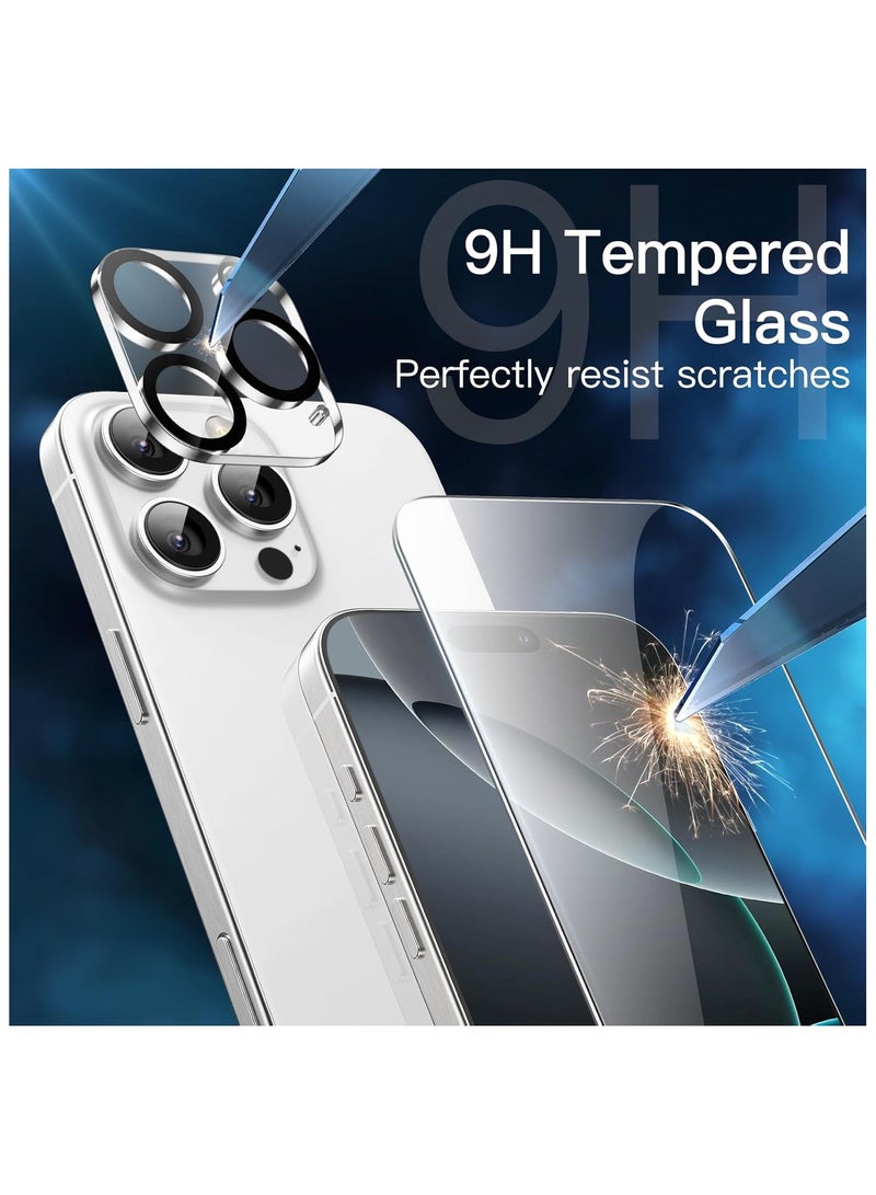 بكج حماية ايفون 16 برو 4 في 1 . شاشة حماية زجاج ضد الكسر والخدوش . شاشة حماية لقافة . كفر صلب شفاف . حماية عدسة الكاميرا - Image 5