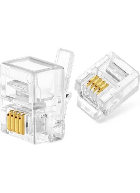 Telephone Internet Socket 100pcs 4 Pin One Pack Jack RJ11 Connector Jack