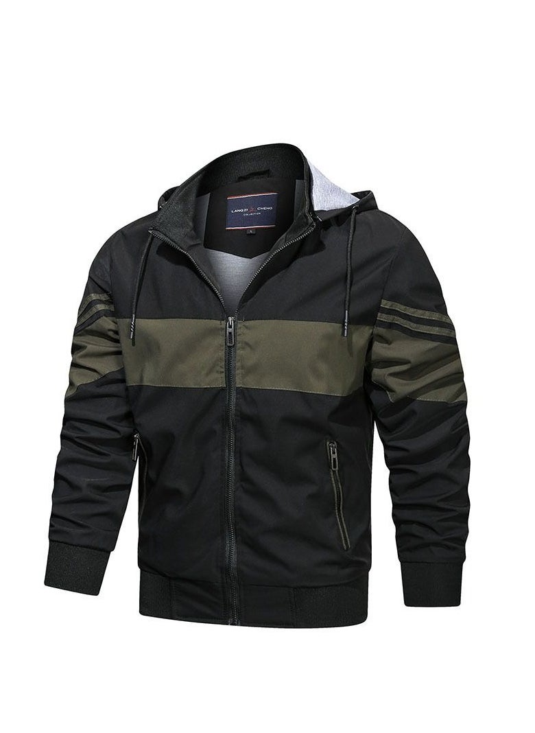 KUYING - New Casual Color Patchwork Hooded Sports Jacket - Image 1