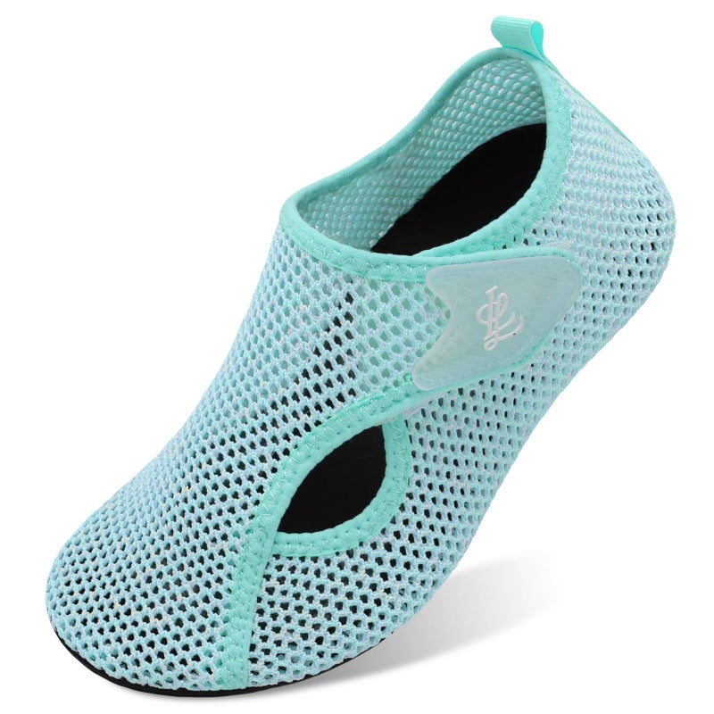 LeIsfIt Water Shoes for Women Men Quick-Dry Aqua Socks Swim Beach Barefoot Yoga Exercise Wear Sport Accessories, Green, 8-9 Women/7-7.5 Men - Image 1
