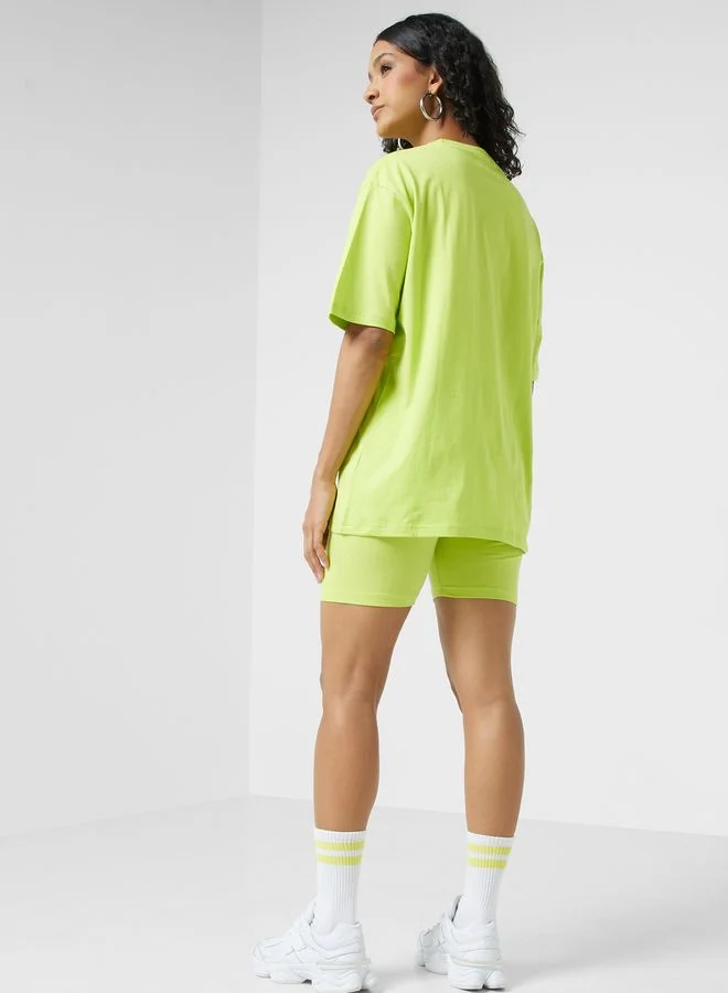Ginger Basics Oversized T-Shirt & Cycling Shorts Set