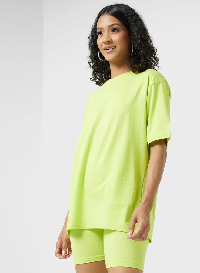 Ginger Basics Oversized T-Shirt & Cycling Shorts Set