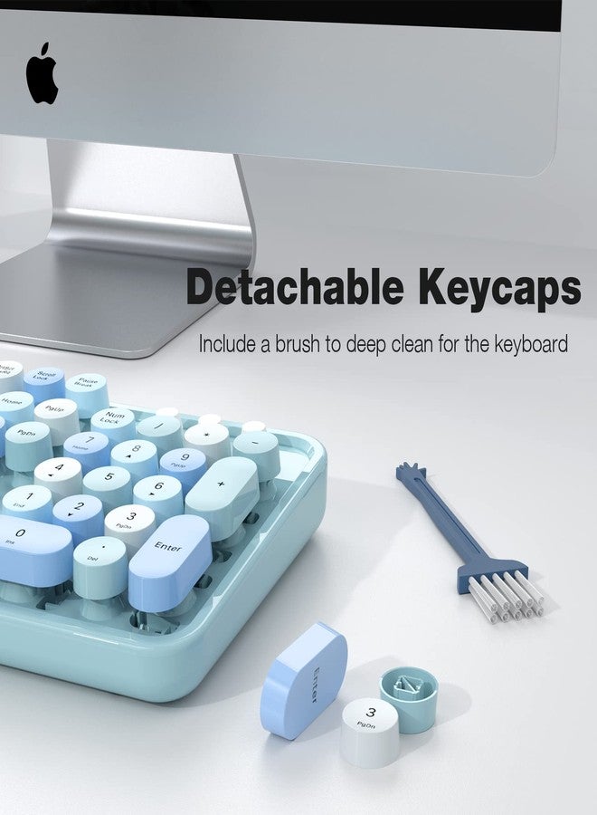 GEEZER Wireless Keyboard and Mouse Combo - Sky Blue Full-Sized Colorful Keyboard 104 Keys - USB 2.4 G Receiver Plug Play with Round Keycap Typewriter Keyboards, for Windows, PC, Laptop, Desktop - Image 5