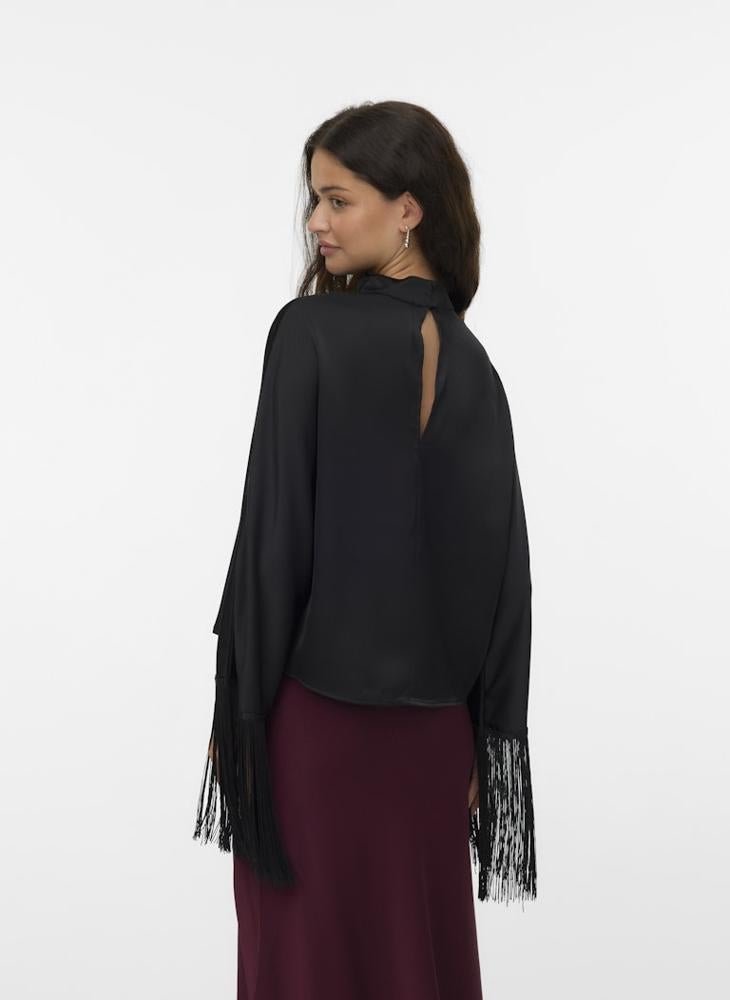 فيرو مودا توب أومايا بأكمام طويلة وياقة عالية - Image 2