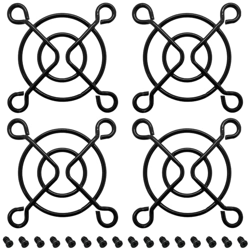 HiQltyla 40mm Fan Grill with Screws, Desktop Computer Case Fan Grills for 40mm Fans, Black Color - 4 Pack - Image 1