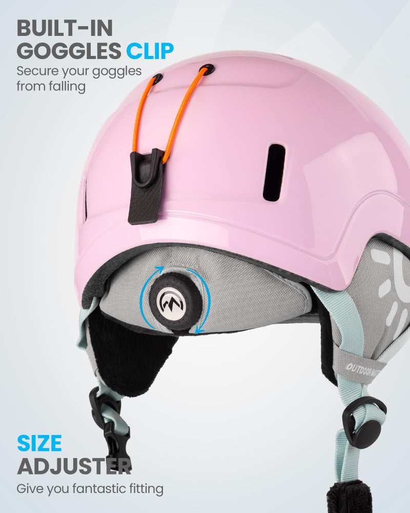 OutdoorMaster Kids Ski Helmet - Durable PC Shell, Protective EPS Foam, 12 Cooling Vents & Dial Fit Snow Helmet - Image 4
