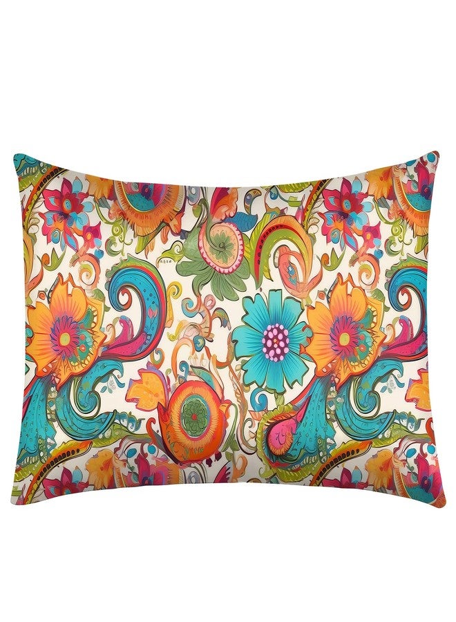 GABraden 1Pack Microfiber Pillow Case,Floral Print Pattern Pillow Cover with Hidden Zipper,Soft Breathable,Standard Size 20"X 26" Pillow case (09-Bohemian Flower) - Image 1