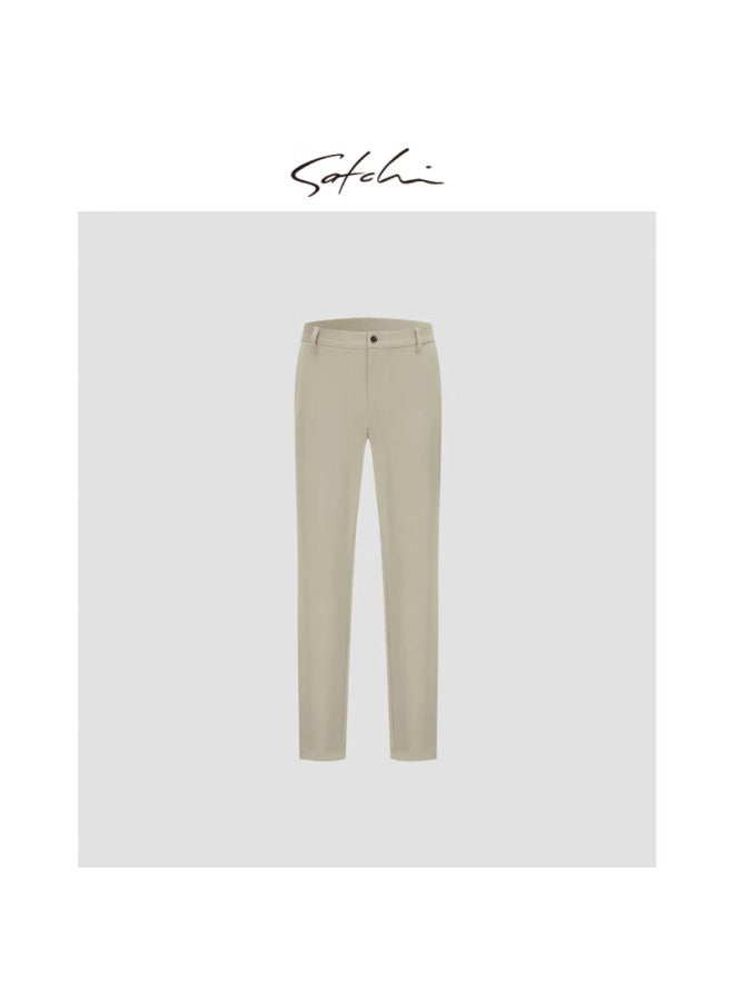 Satchi Shachi Cool And Easy-care Business Casual Pants For Men, High-stretch Draping Straight-leg Trousers, Lightweight Summer Style - Khaki 34 - Image 3