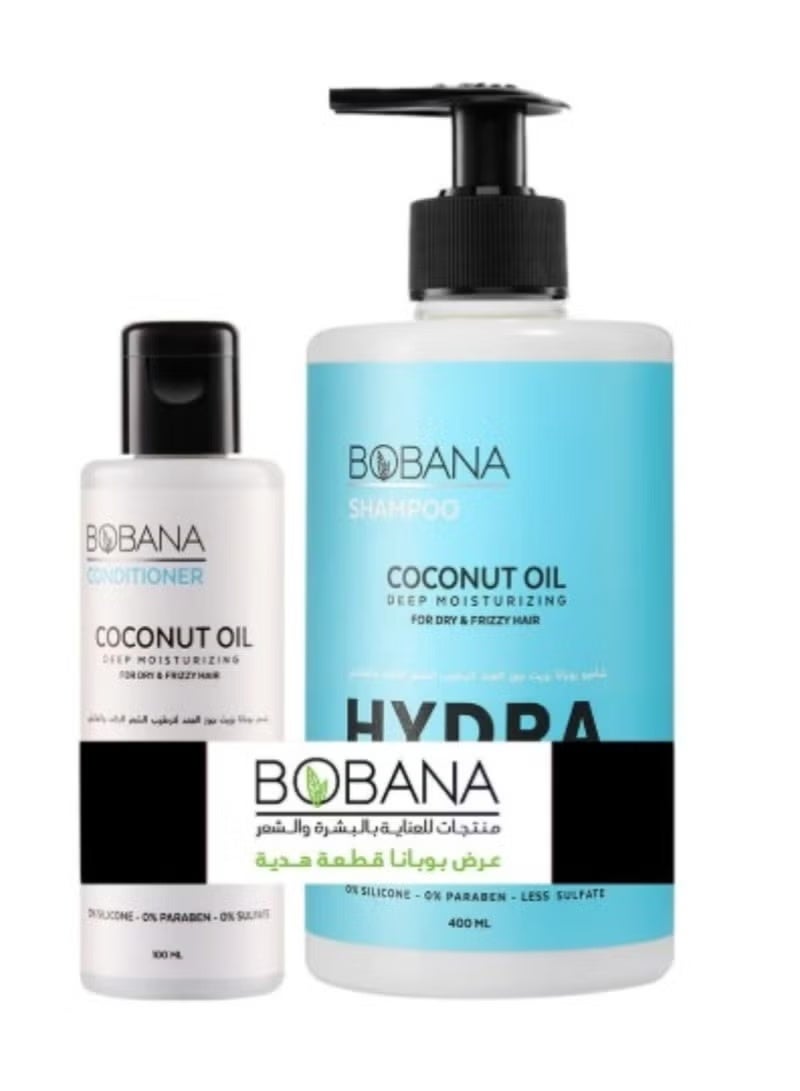 BOBANA Coconut Oil Shampoo (400ml) + FREE Conditioner (100ml) Hair Growth Bundle - Image 1