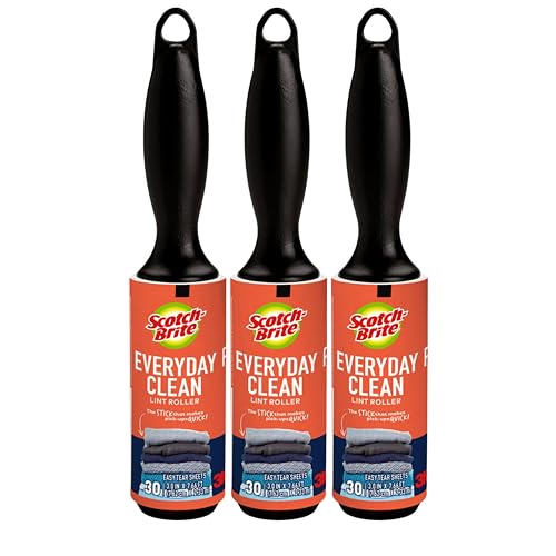 3M Scotch 3M Mini Lint Rollers 3-Pack (30 Sheets Each), Travel-Size Sticky Lint Removers for Clothes, Furniture and Pet Hair - Image 1