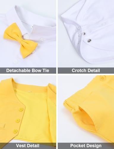 A&J DESIGN Baby Boy Yellow Outfit Easter Infant Halloween Wedding Gentleman Formal Dress Suit 6-9 Months - Image 5
