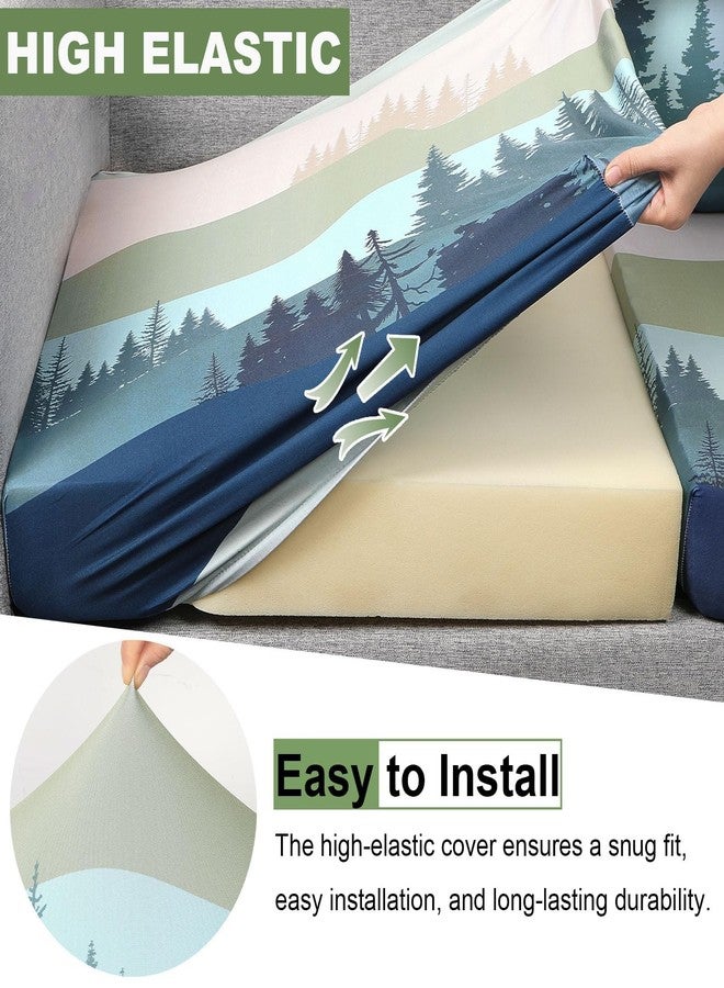 pickyNproud 8Pcs Patio Cushion Covers Stretch Outdoor Couch Cushions Slipcovers Replacement Washable Furniture Protector with Elastic Bottom Sofa Chair Seat Cover - Image 2