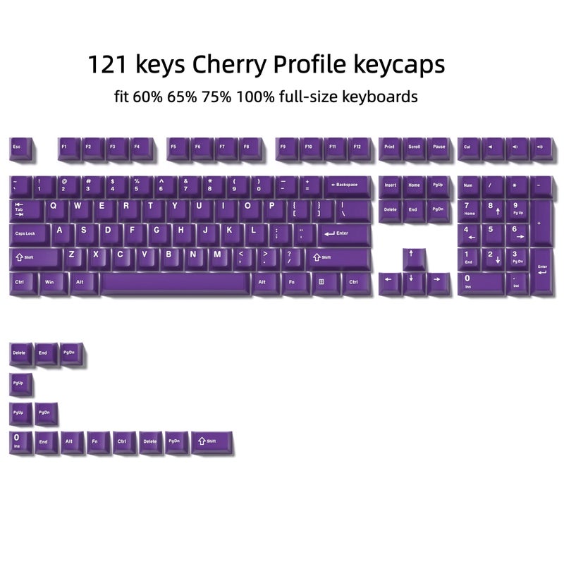dagaladoo Purple Jade keycaps,Double Shot PBT keycaps Jelly Set,Ceramic Custom Keycap Translucent,Cherry Profile Key caps for 60%/65%/75%/TKL/96%/100% US Layout Mechanical Keyboard - Image 2