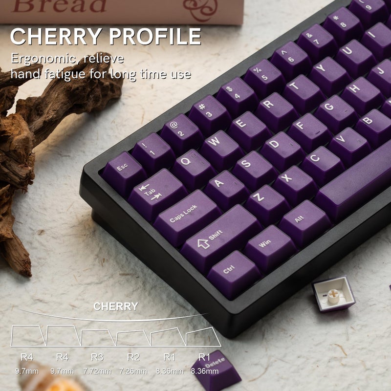 dagaladoo Purple Jade keycaps,Double Shot PBT keycaps Jelly Set,Ceramic Custom Keycap Translucent,Cherry Profile Key caps for 60%/65%/75%/TKL/96%/100% US Layout Mechanical Keyboard - Image 5