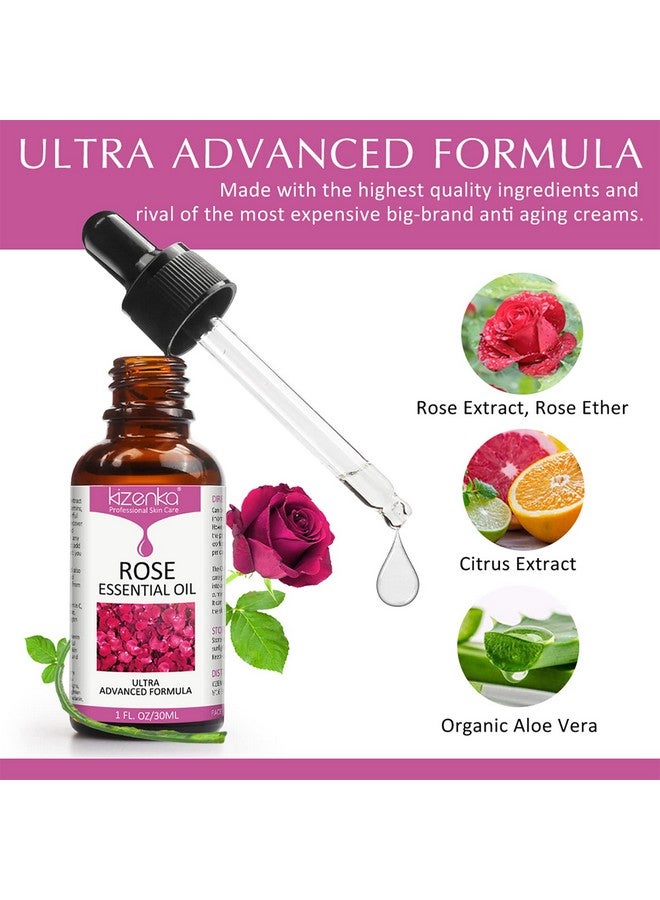 SOLOTREE Rose Essential Oil, Face Rose Oil, Moisturizer Rose Oil, Anti Ageing & Anti Wrinkle Serum, Rose oil for Face, Skin Care, 1 oz (30ml) - Image 2