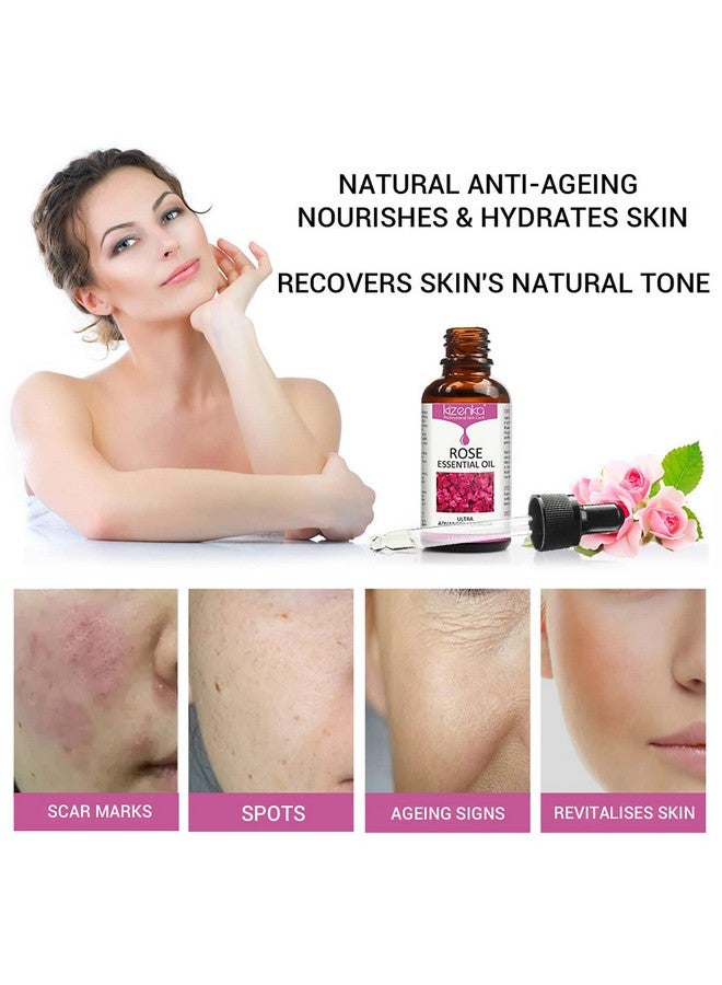 SOLOTREE Rose Essential Oil, Face Rose Oil, Moisturizer Rose Oil, Anti Ageing & Anti Wrinkle Serum, Rose oil for Face, Skin Care, 1 oz (30ml) - Image 3