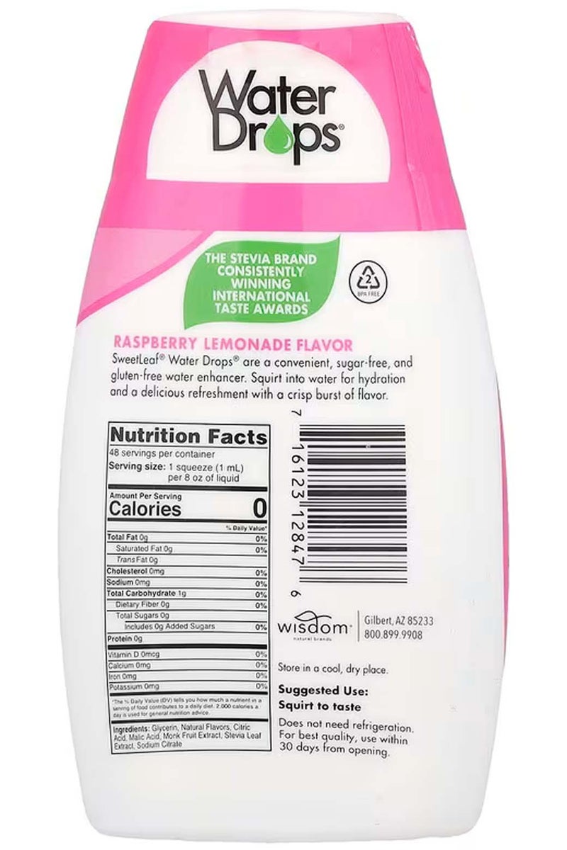 سويت ليف قطرات الماء ، محسن ماء ستيفيا اللذيذ ، نكهة توت العليق والليمون ، 1.62 أونصة سائلة (48 مل) - Image 2