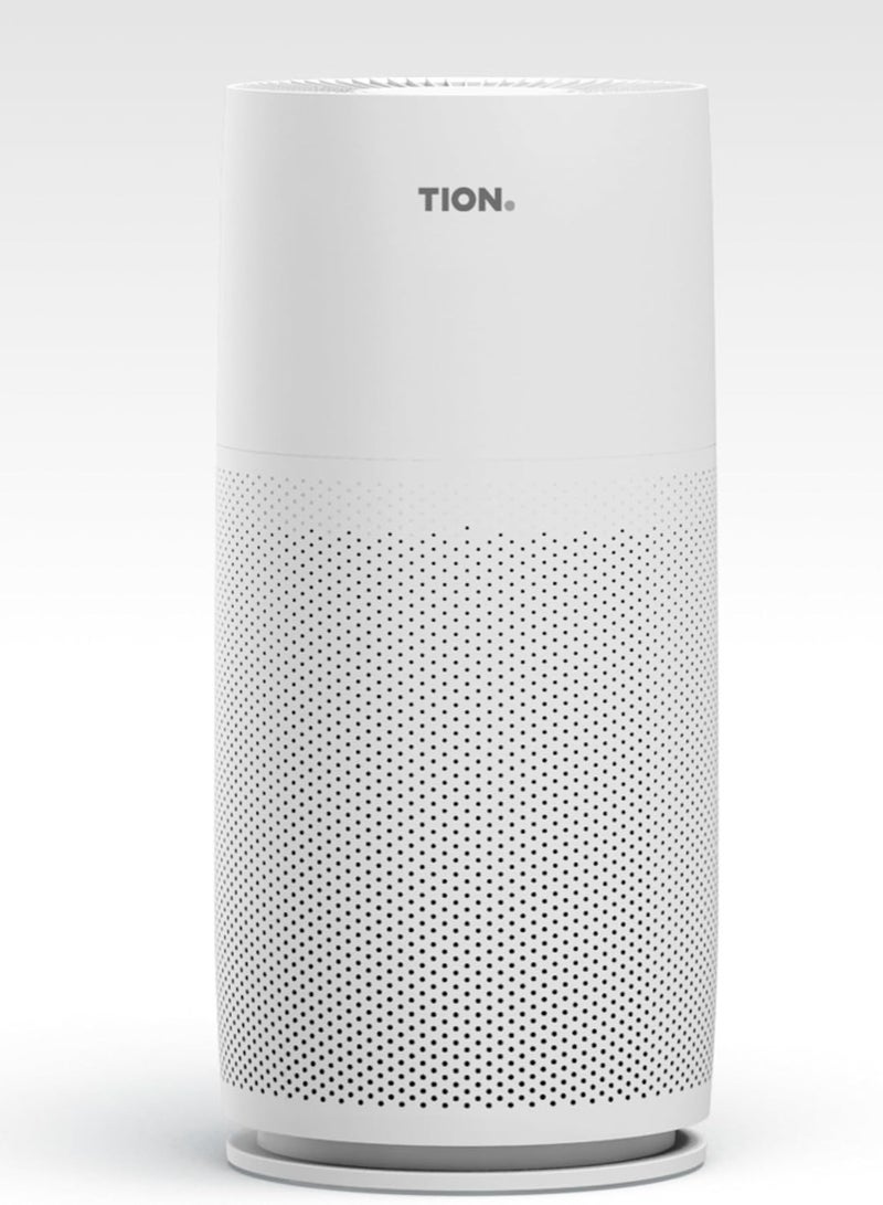 تيون جهاز تنقية الهواء الذكي TION IQ400 - فلتر HEPA H13 للمنازل الكبيرة وغرف النوم والمكاتب (حتى 70 مترًا مربعًا) | مستشعر جودة الهواء PM2.5 في الوقت الفعلي | وضع تلقائي فائق الهدوء | يزيل مسببات الحساسية والغبار والدخان والروائح ووبر الحيوانات الأليفة | تصميم أبيض أنيق  - Image 1
