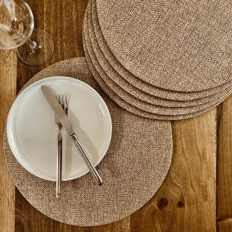 Desenİzmir Desizmir American Placemat Jute Pattern 6-Piece