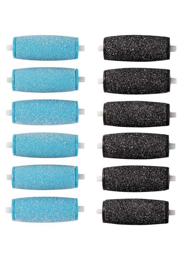 12PCs Replacement Rollers Compatible with Perfect Wet&Dry Footfile (6 Extra 6 Regular(Blue)) Electric foot grinder replacement head - Image 1