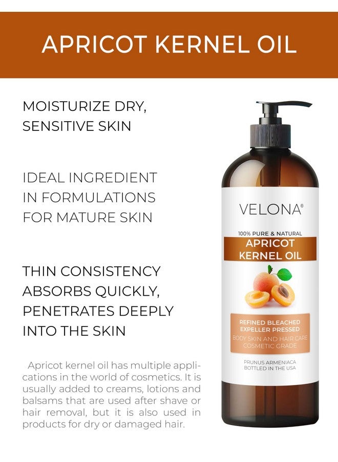 velona Apricot Kernel Oil 32 Fl Oz | 100% Pure and Natural Carrier Oil | Refined, Expeller Pressed | Hair, Body and Skin Care | Use Today - Enjoy Results - Image 2