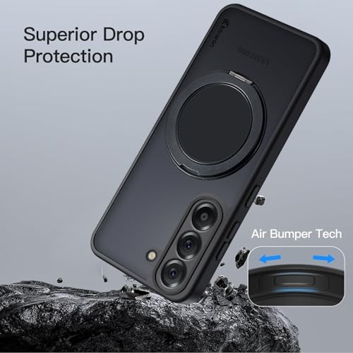 KARWAN Tough Shockproof Armor Back Case Cover Compatible with Samsung Galaxy S23 Plus with 360 Degree Rotation Magnetic Attraction Ring Holder Heavy Duty Cover with Magnetic MagEase Wireless Charging - Image 4