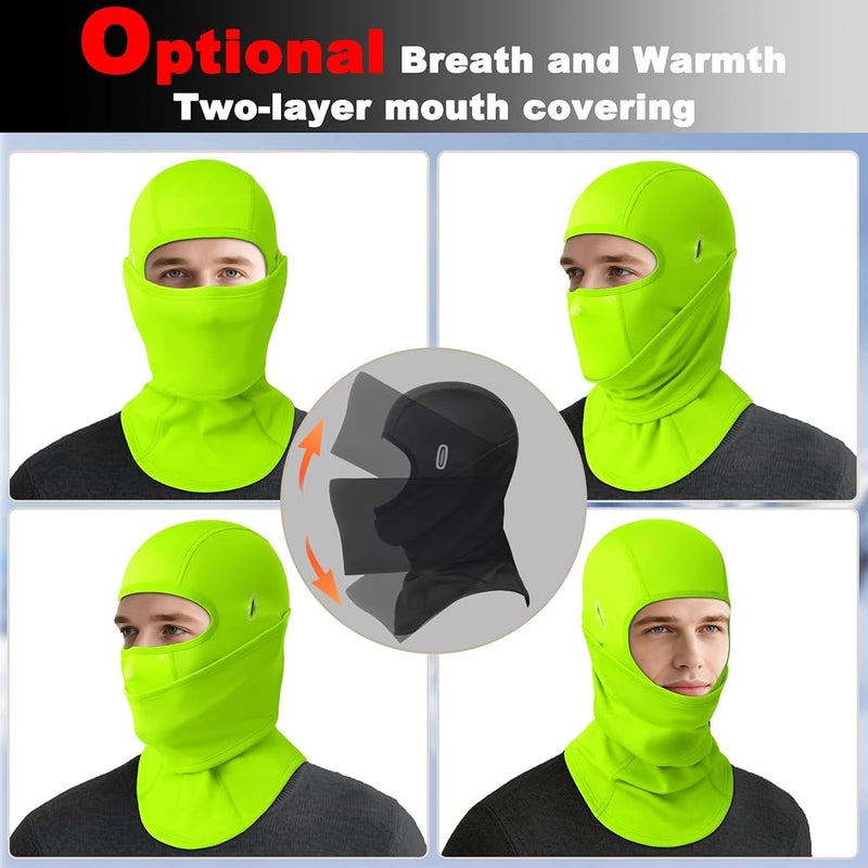 GM ABCD Balaclavas,Adjustable Face Cover,Windproof Soft Lined Fleece Breathable Glasses Slot for Glasses Full Face Mask - Image 2