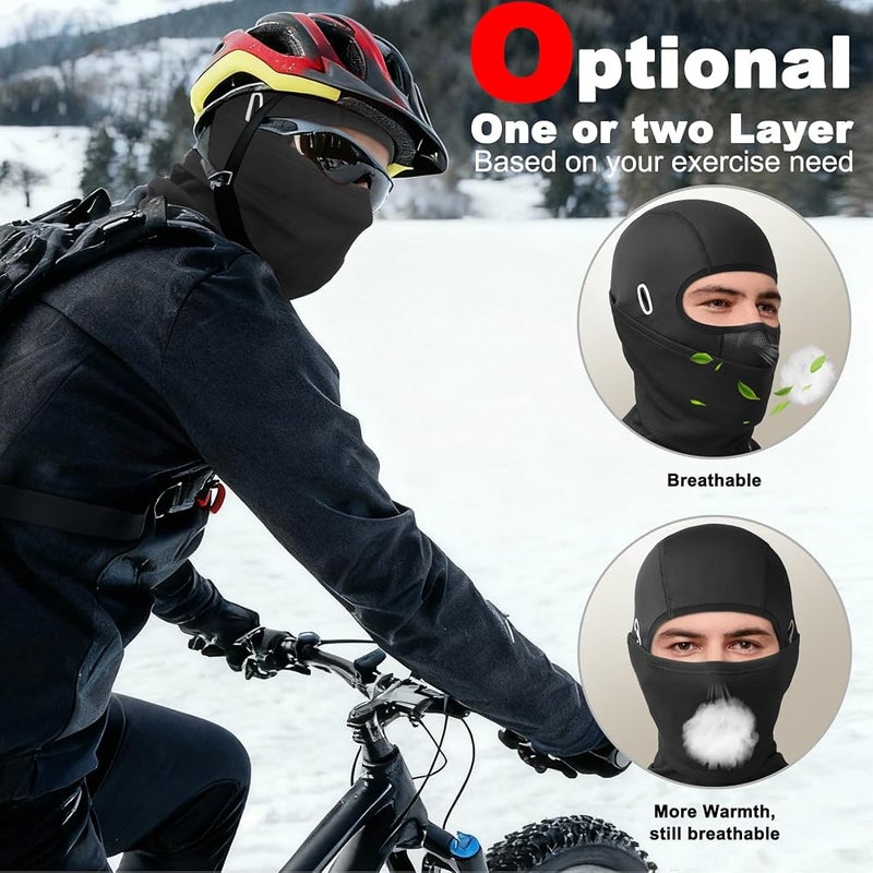 GM ABCD Balaclavas,Adjustable Face Cover,Windproof Soft Lined Fleece Breathable Glasses Slot for Glasses Full Face Mask - Image 3