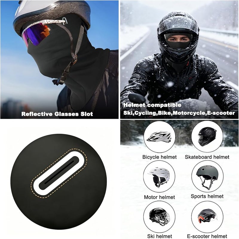 GM ABCD Balaclavas,Adjustable Face Cover,Windproof Soft Lined Fleece Breathable Glasses Slot for Glasses Full Face Mask - Image 4