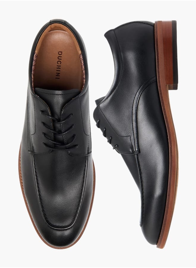DUCHINI Mens Solid Derby Shoes With Lace-Up Closure  - Image 2