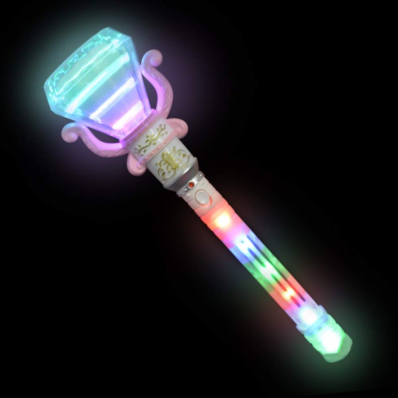 ArtCreativity Light Up Spinning Diamond Princess Wand for Kids - Fairy Wand with Spinning LEDs, Batteries Included - Light Up Wand for Girls and Boys, Perfect Pretend Play Toys - Image 4