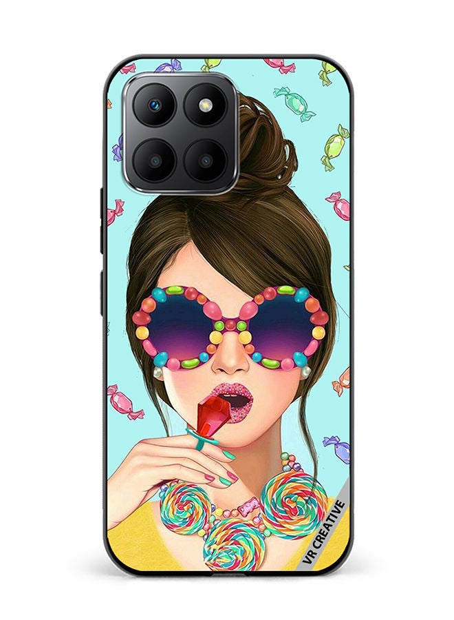 VR CREATIVE Protective Case Cover For Honor 70 Lite Stylish Girl Design Multicolour - Image 1