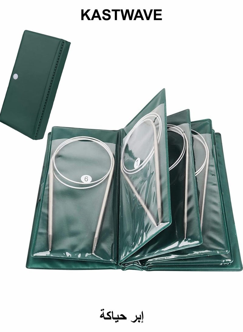 KASTWAVE Circular Knitting Needles Set, 43cm Stainless Steel Knitting Needles Size 1.5/1.75/2.0/2.25/2.5/3/3.5/4/4.5/4.7/5 mm for Any Weave DIY Lover or Beginner - Image 1