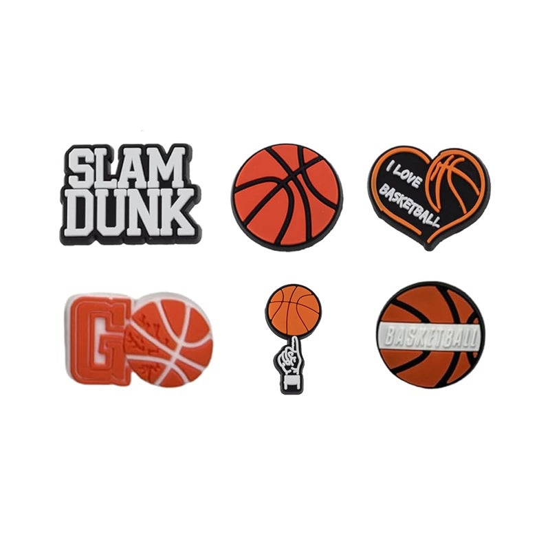 BOWNDY 28pcs Random Basketball Charms Fit for Clog Wristband Bracelet Decoration Sports Pins Accessories Charm for Men Women - Image 5