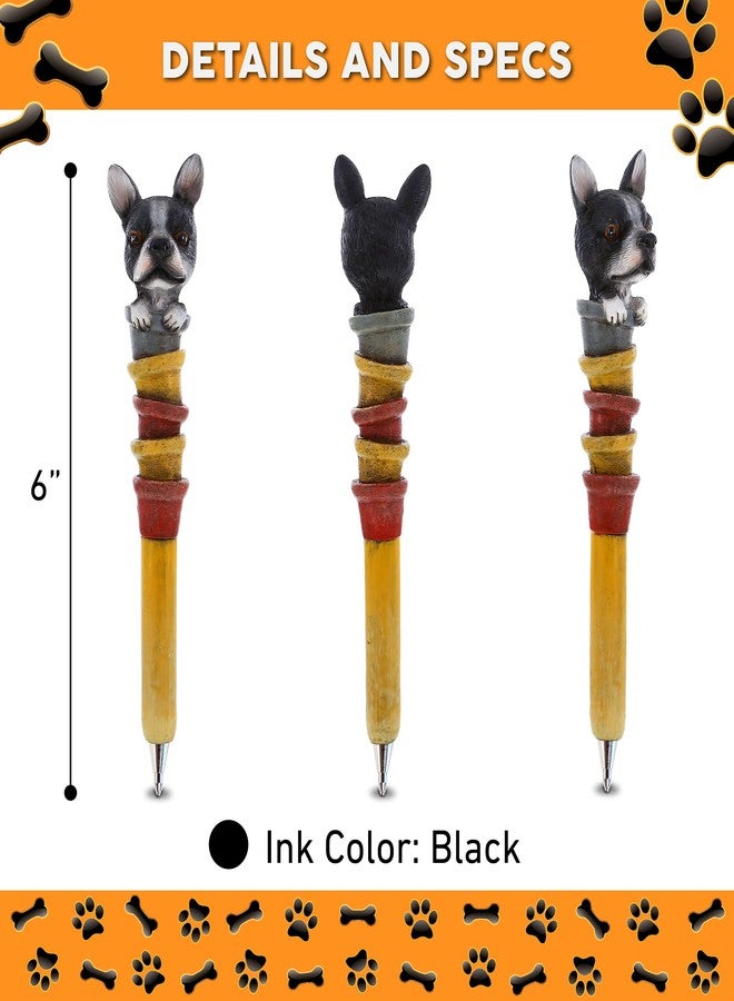 Planet Pens قلم بلانيت بينز بتصميم كلب مميز - قلم حبر جاف لطيف ومرح وفريد من نوعه، مناسب للأطفال والكبار، أداة كتابة ملونة على شكل كلب للمدرسة والمكتب - فرينشي - Image 2