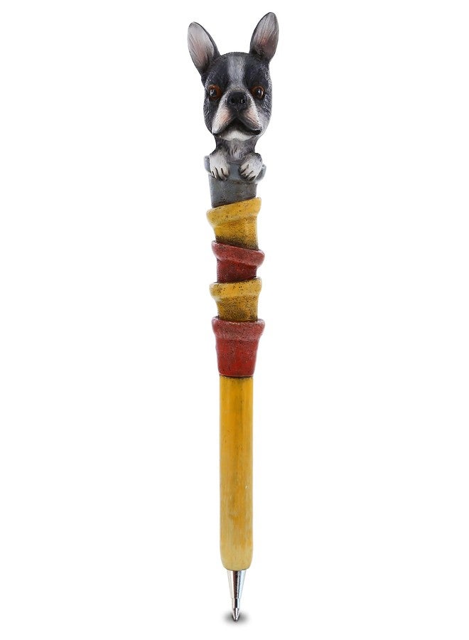 Planet Pens قلم بلانيت بينز بتصميم كلب مميز - قلم حبر جاف لطيف ومرح وفريد من نوعه، مناسب للأطفال والكبار، أداة كتابة ملونة على شكل كلب للمدرسة والمكتب - فرينشي - Image 1