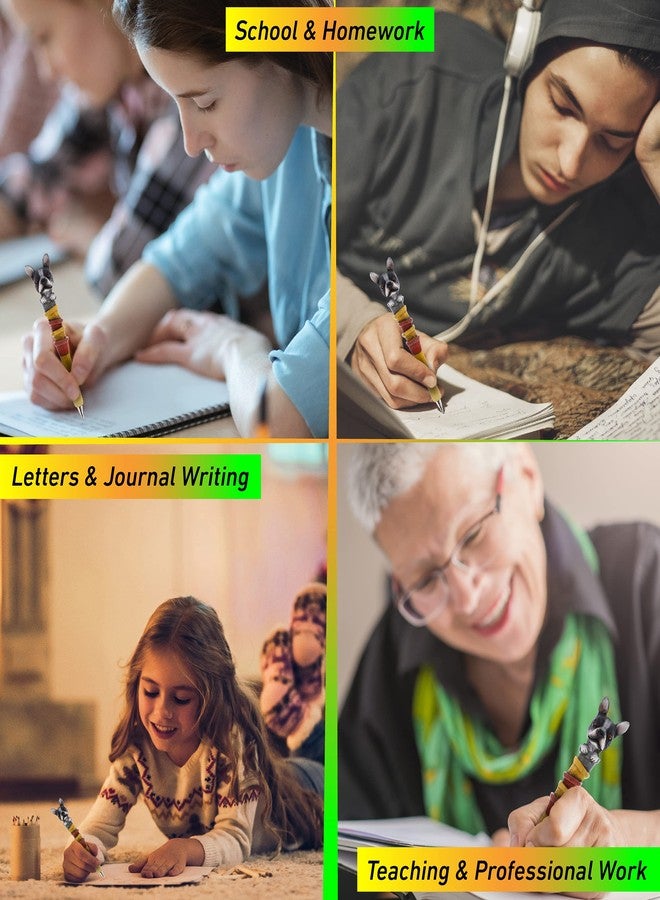 Planet Pens قلم بلانيت بينز بتصميم كلب مميز - قلم حبر جاف لطيف ومرح وفريد من نوعه، مناسب للأطفال والكبار، أداة كتابة ملونة على شكل كلب للمدرسة والمكتب - فرينشي - Image 3