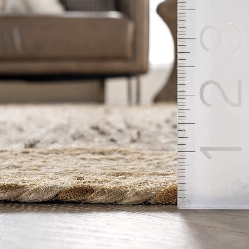 AROMICK Jute Cotton Braided Reversible RugCarpetMat for for Bedroom Living Room Kitchen Entryway 2x6 Feet Jute  - Image 2