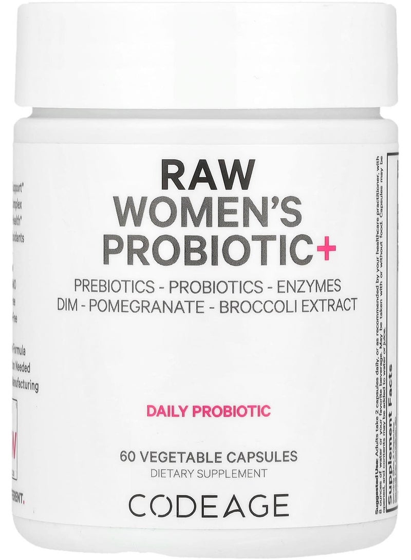 Codeage RAW Women's Probiotic+, 60 Vegetable Capsules
